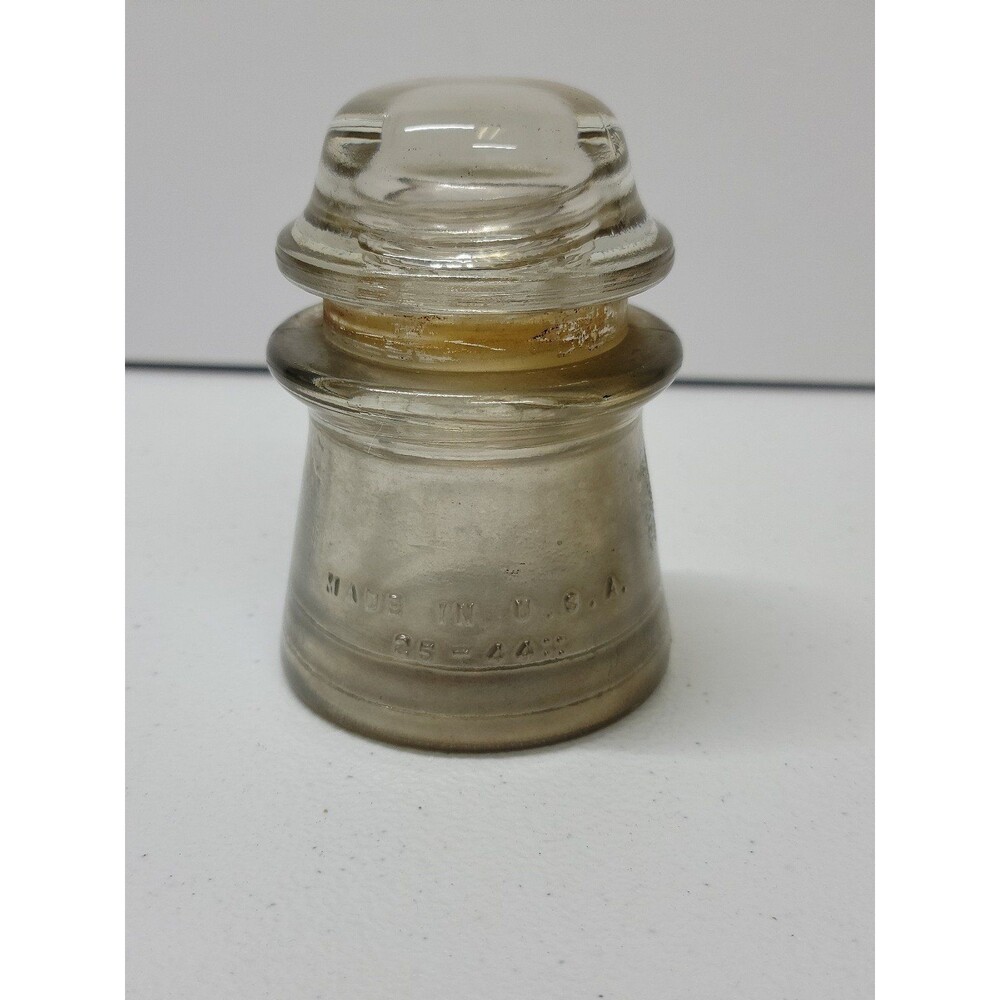 Vintage 25 - 44 Made In USA Clear Glass Insulator.